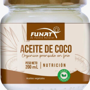 ACEITE DE COCO PRENSADO EN FRIO FUNAT X 200 ML