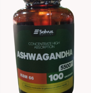 ASHAWAGANDHA  5500MG SALVUS  NUTRITION FRASCO X 50 CAPSULAS